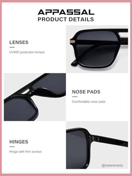 Retro Square Aviator Sunglasses with UV400 Protection main image 4